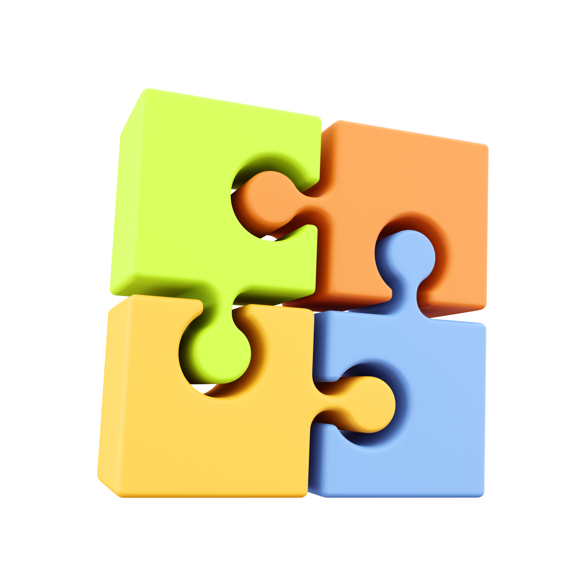 3D rendering jigsaw puzzle. Floor puzzle. Parts of puzzles. 3d object