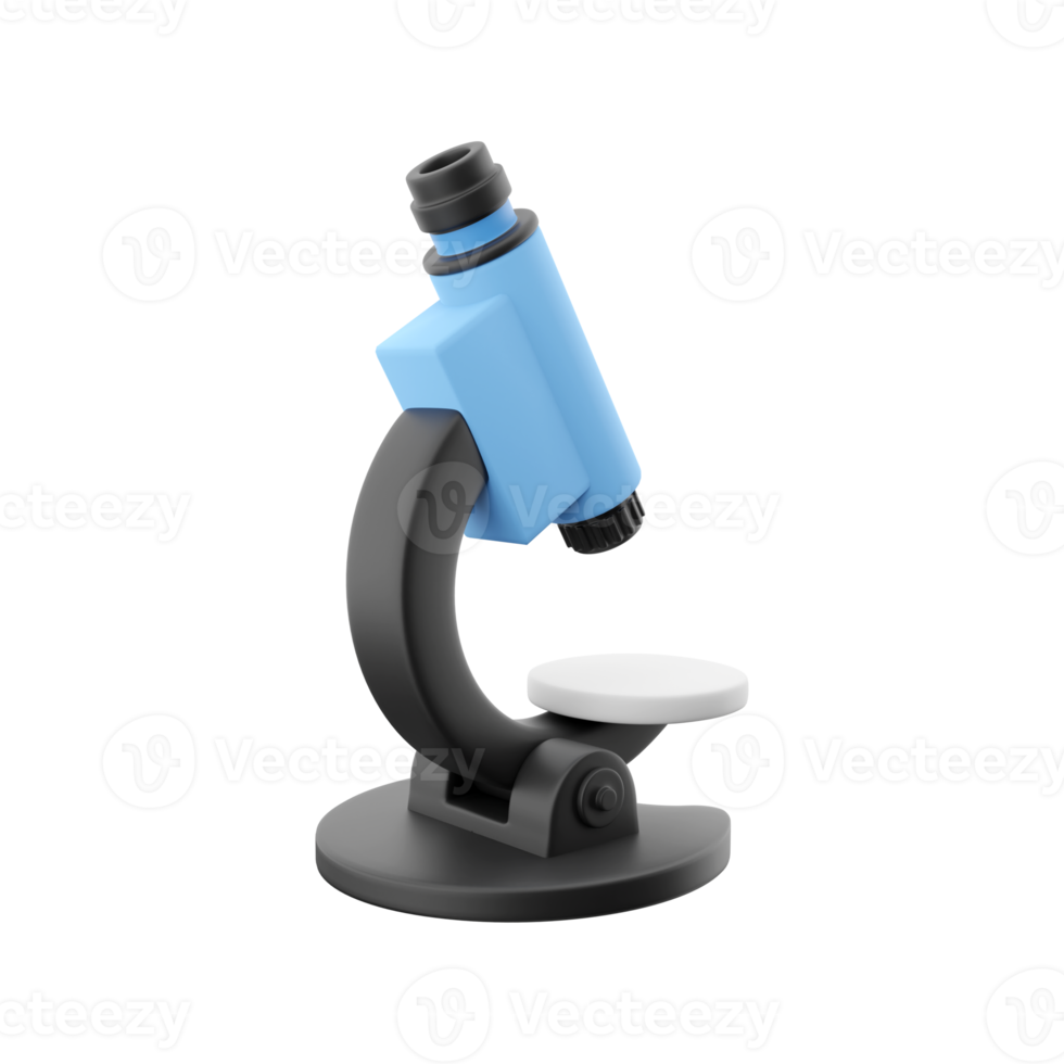 3d render Microscope isolated on white background.3d render microscope icon png