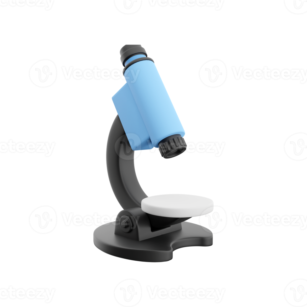 3d render Microscope isolated on white background.3d render microscope icon png