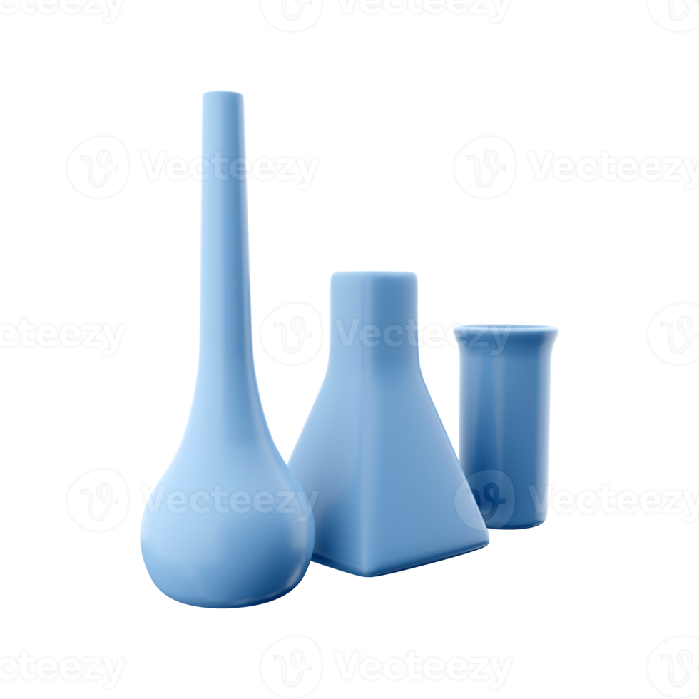 3D rendering of science element icon science flask icon isolated on white background. 3D rendering icon png