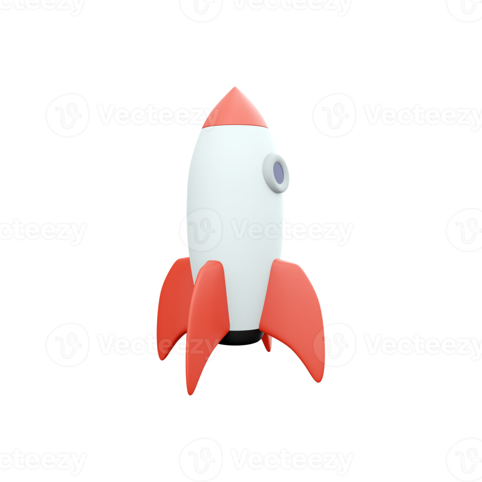 3d rocket space ship launch background. Cartoon rocketship spaceship icon. 3d render Shuttle creative icon png