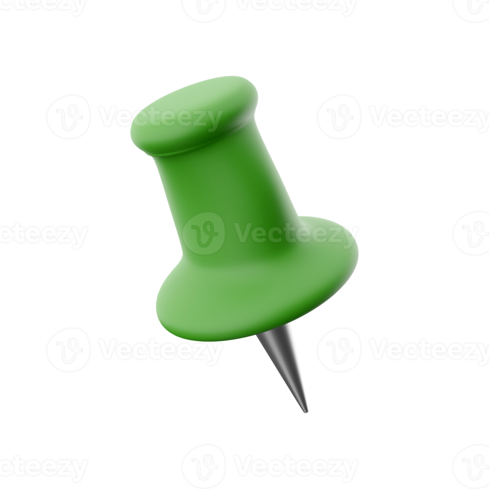 3D rendering illustration of push pin. 3d rendering push pin icon png