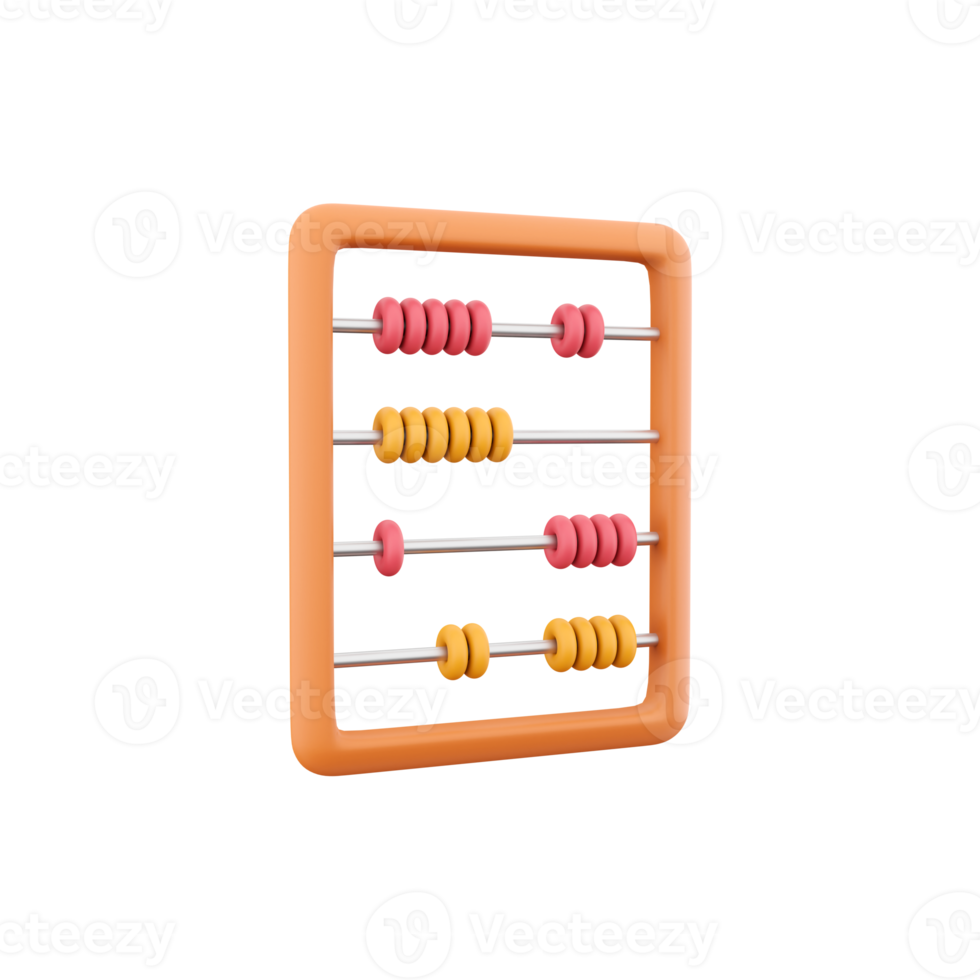 3d rendering abacus kids toy math classroom icon 3d rendering 3d rendering icon abacus kids toy icon png