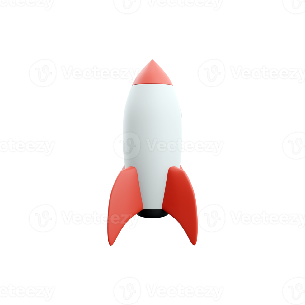3d rocket space ship launch background. Cartoon rocketship spaceship icon. 3d render Shuttle creative icon png