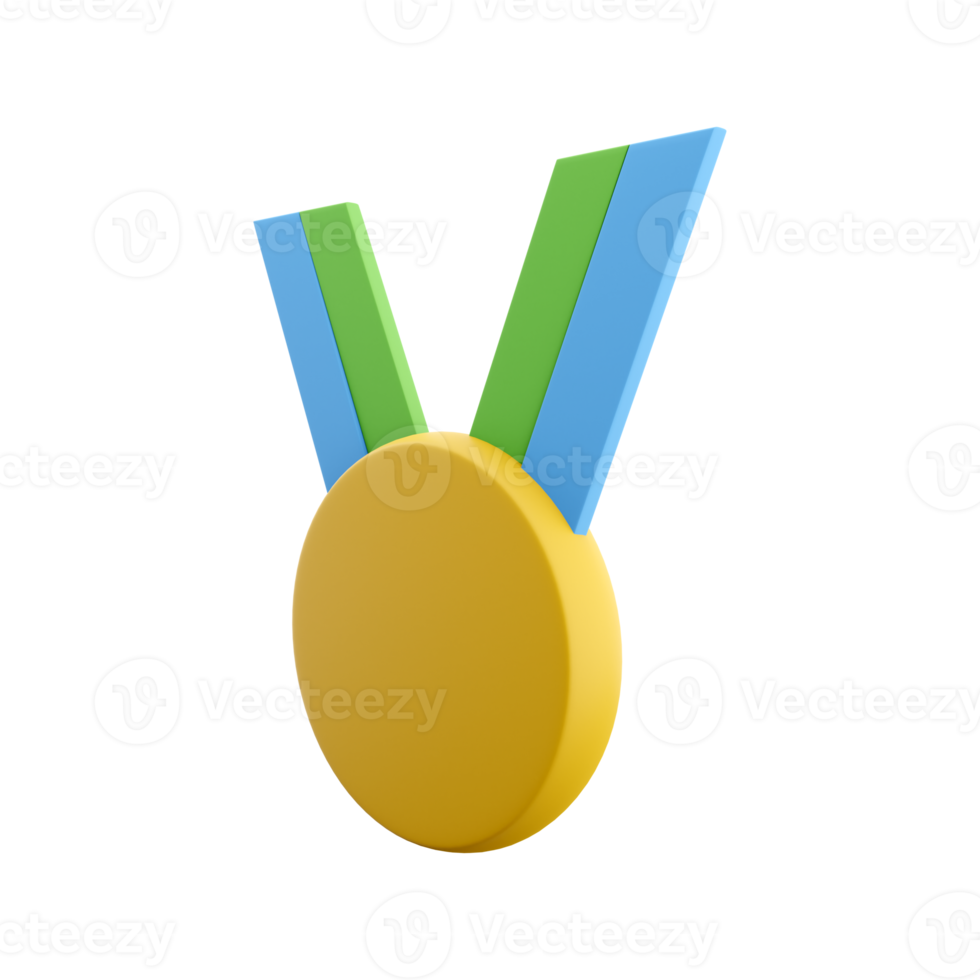 3d tolkning av vinnarens medalj med stjärna och band. 3d tolkning ikon. premie kvalitet, en symbol av kvalitet försäkran. 3d tolkning vinnare medalj, stjärna ikon png