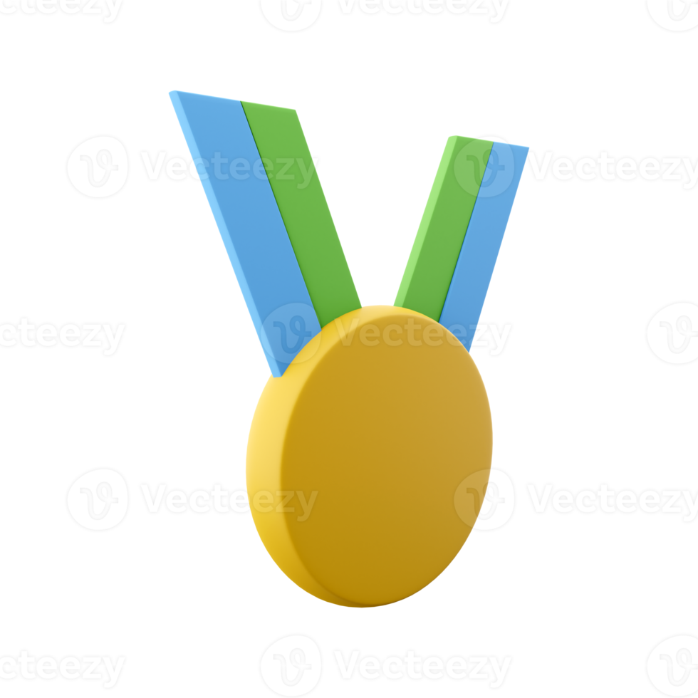 3d tolkning av vinnarens medalj med stjärna och band. 3d tolkning ikon. premie kvalitet, en symbol av kvalitet försäkran. 3d tolkning vinnare medalj, stjärna ikon png