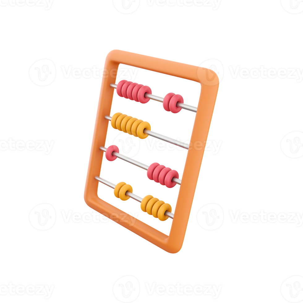 3d rendering abacus kids toy math classroom icon 3d rendering 3d rendering icon abacus kids toy icon png