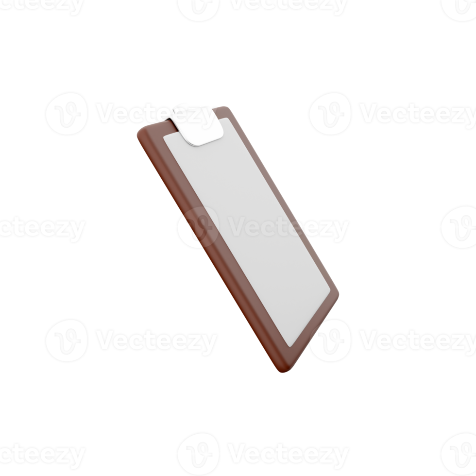 3D rendering wooden clipboard with white paper, 3D rendering. 3D rendering wooden clipboard white paper icon png