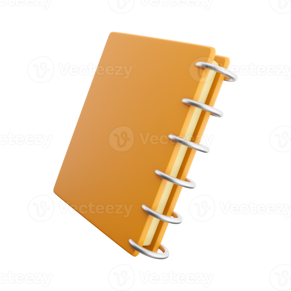 3d render copybook. 3d render notebook. 3d rendering planner on whitebackground png