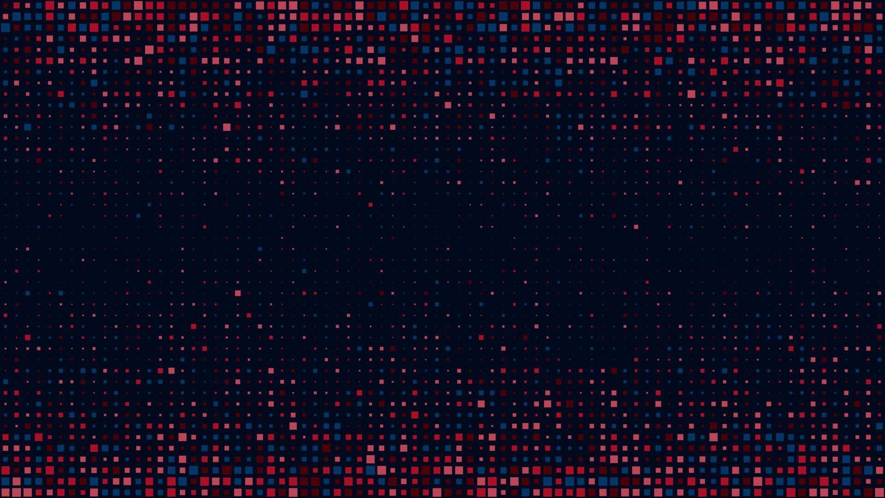 Abstract geometric background of squares. Red pixel background with empty space. Vector illustration.