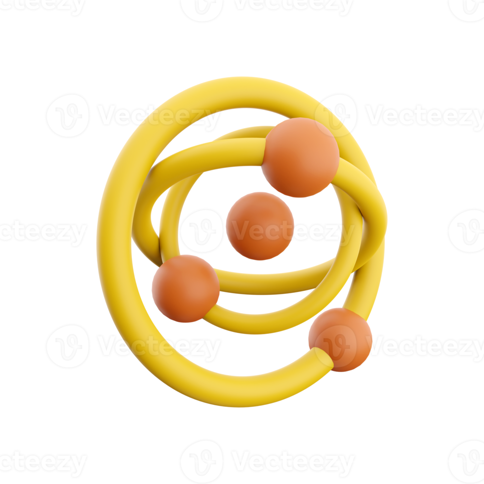 3d render atom icon. 3d render atom icon on white background. png