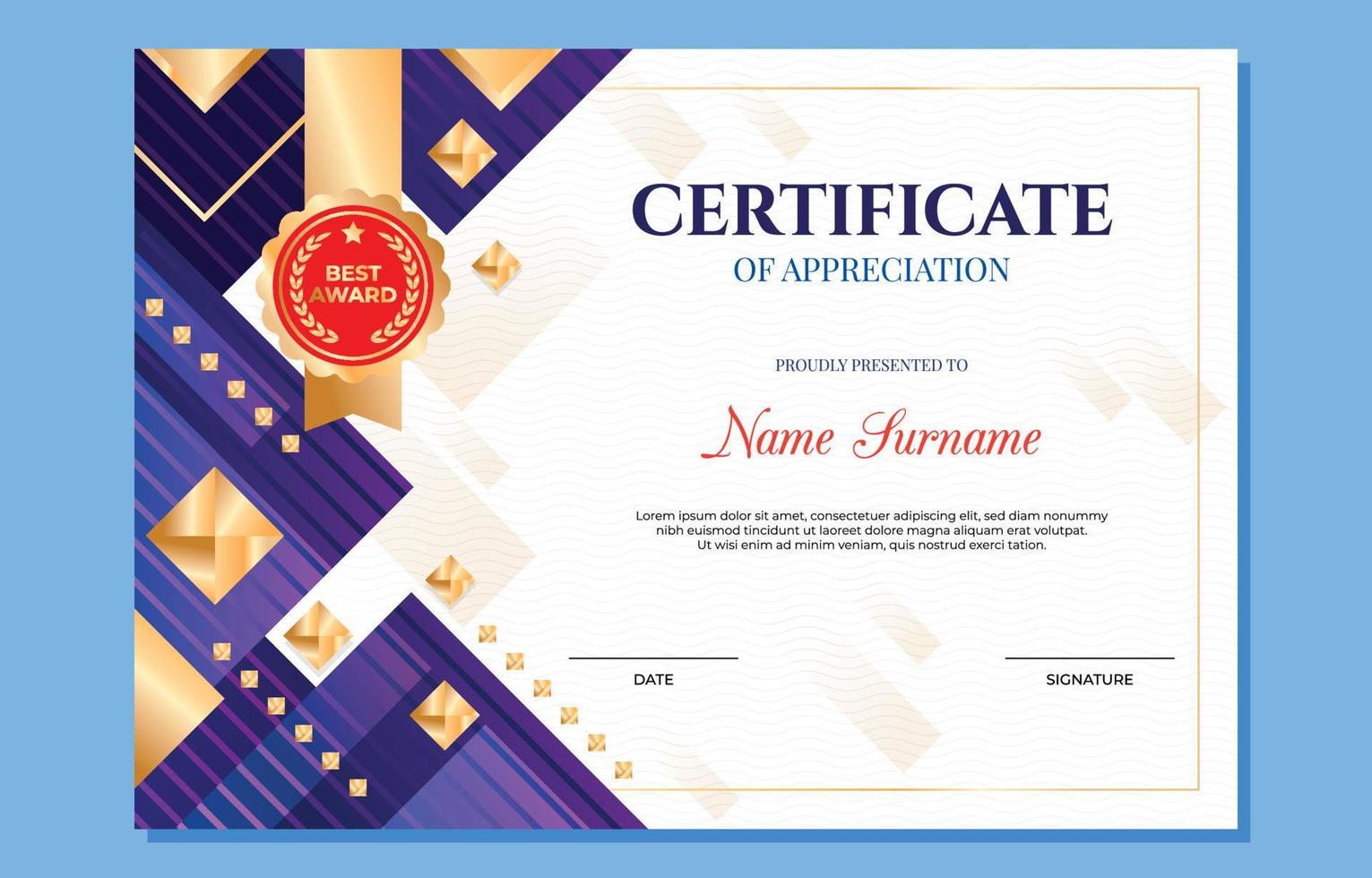 Diploma Certificate Template vector