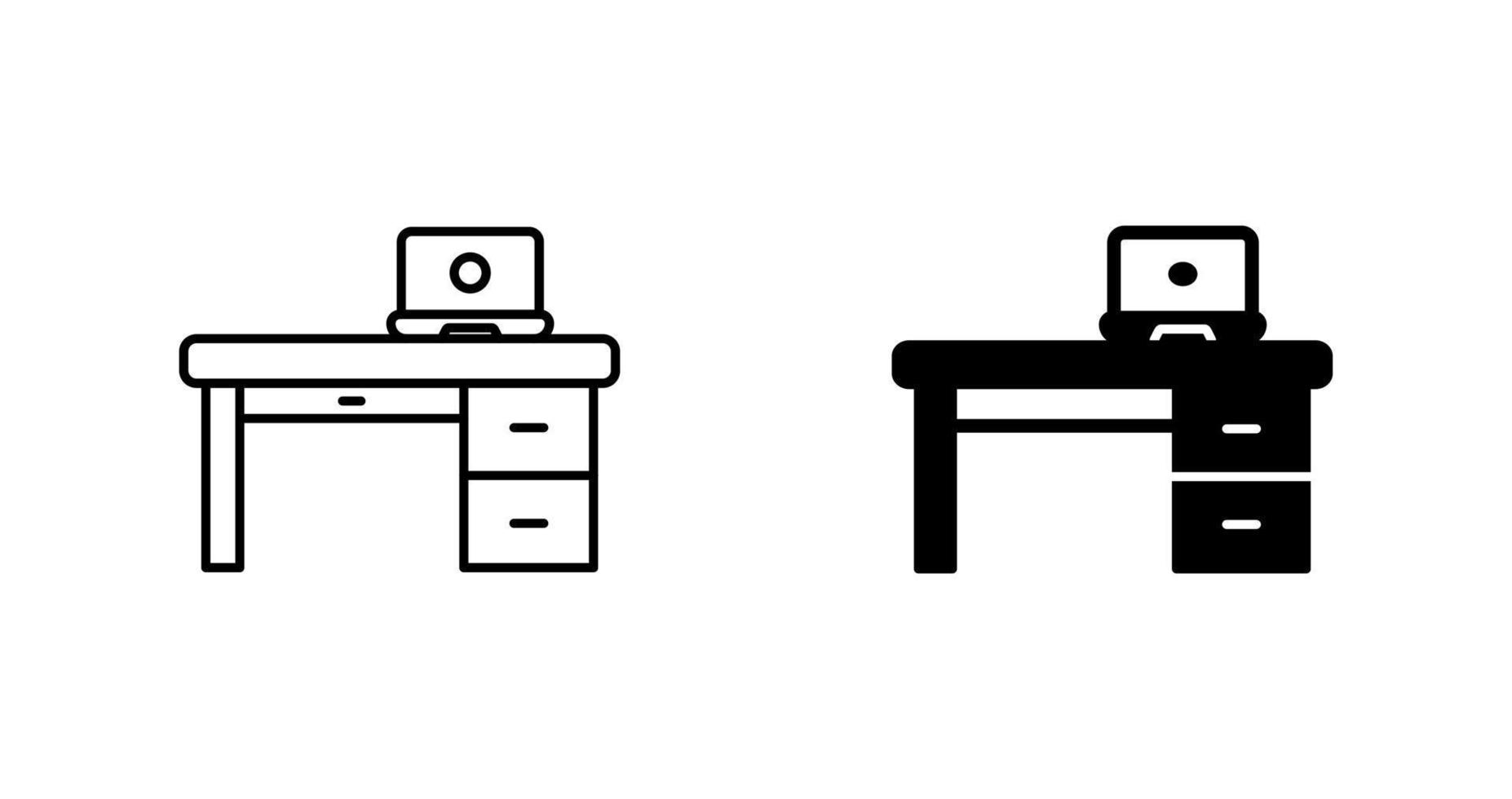 Office Desk Vector Icon