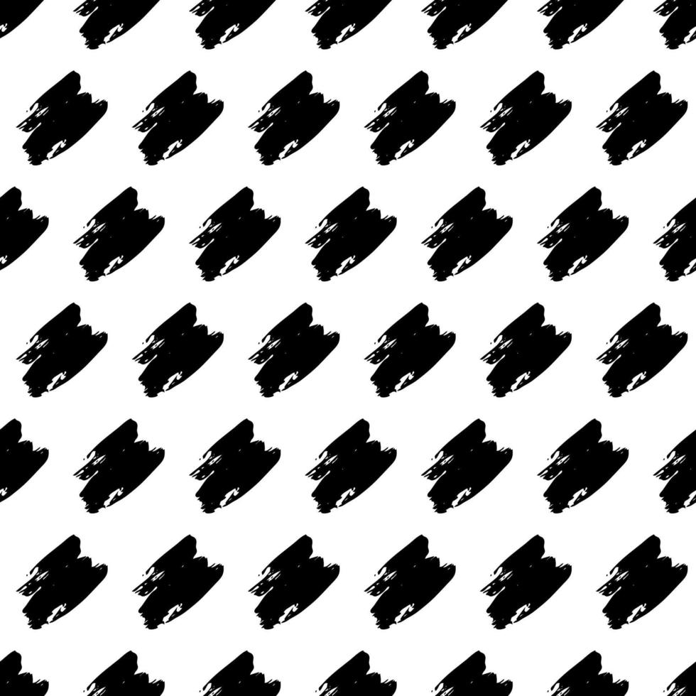 Seamless pattern with dark hand drawn scribble smear on white background. Abstract grunge texture. Vector illustration