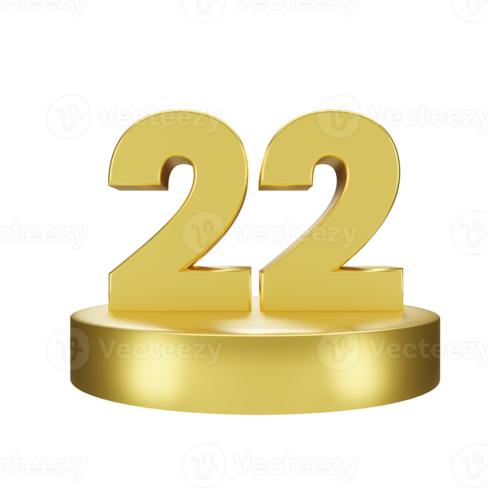 nombre 22 sur le d'or podium png