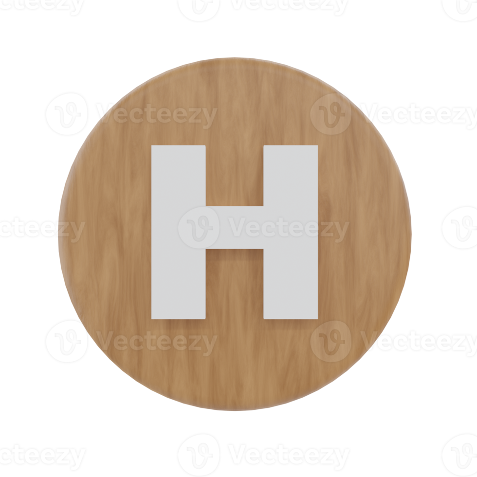 Letter H on shape round png