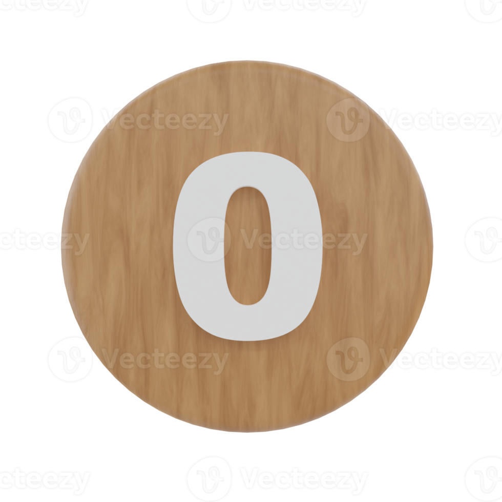 Number 0 on shape round png