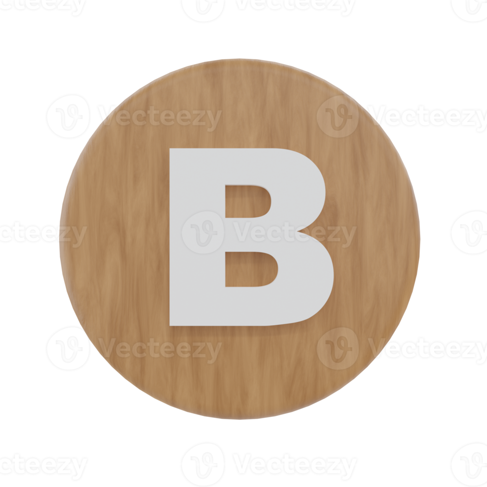Letter B on shape round png