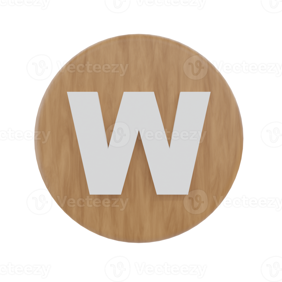 Letter W on shape round png