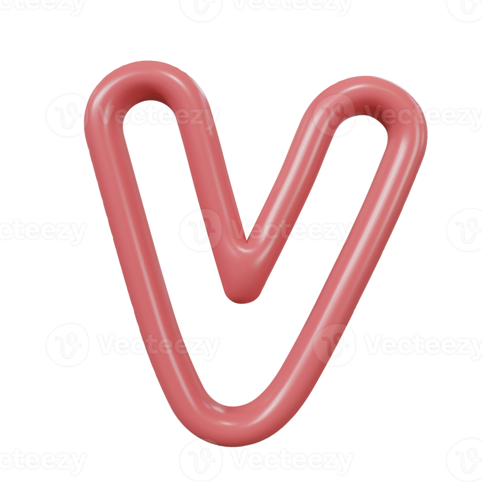 letter V color glossy outline png