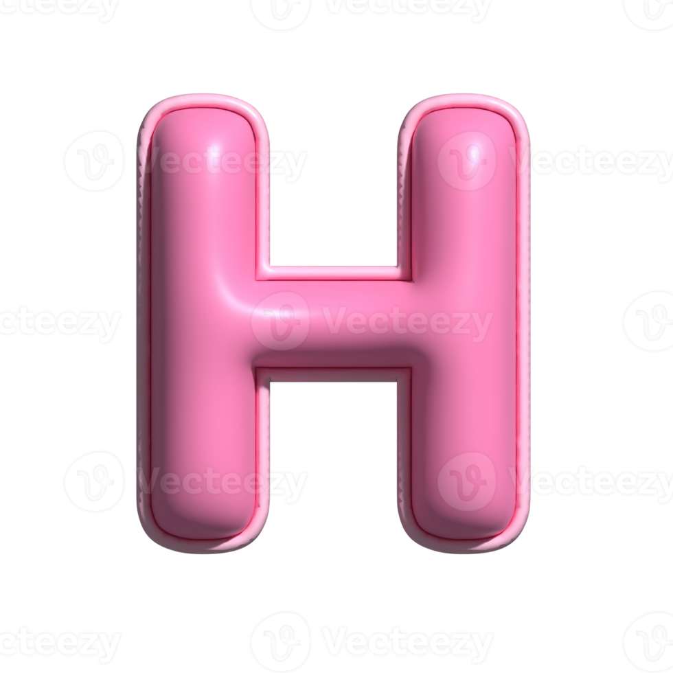 Letter H pink alphabet glossy png