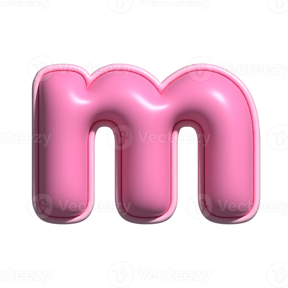 Letter m pink alphabet glossy png