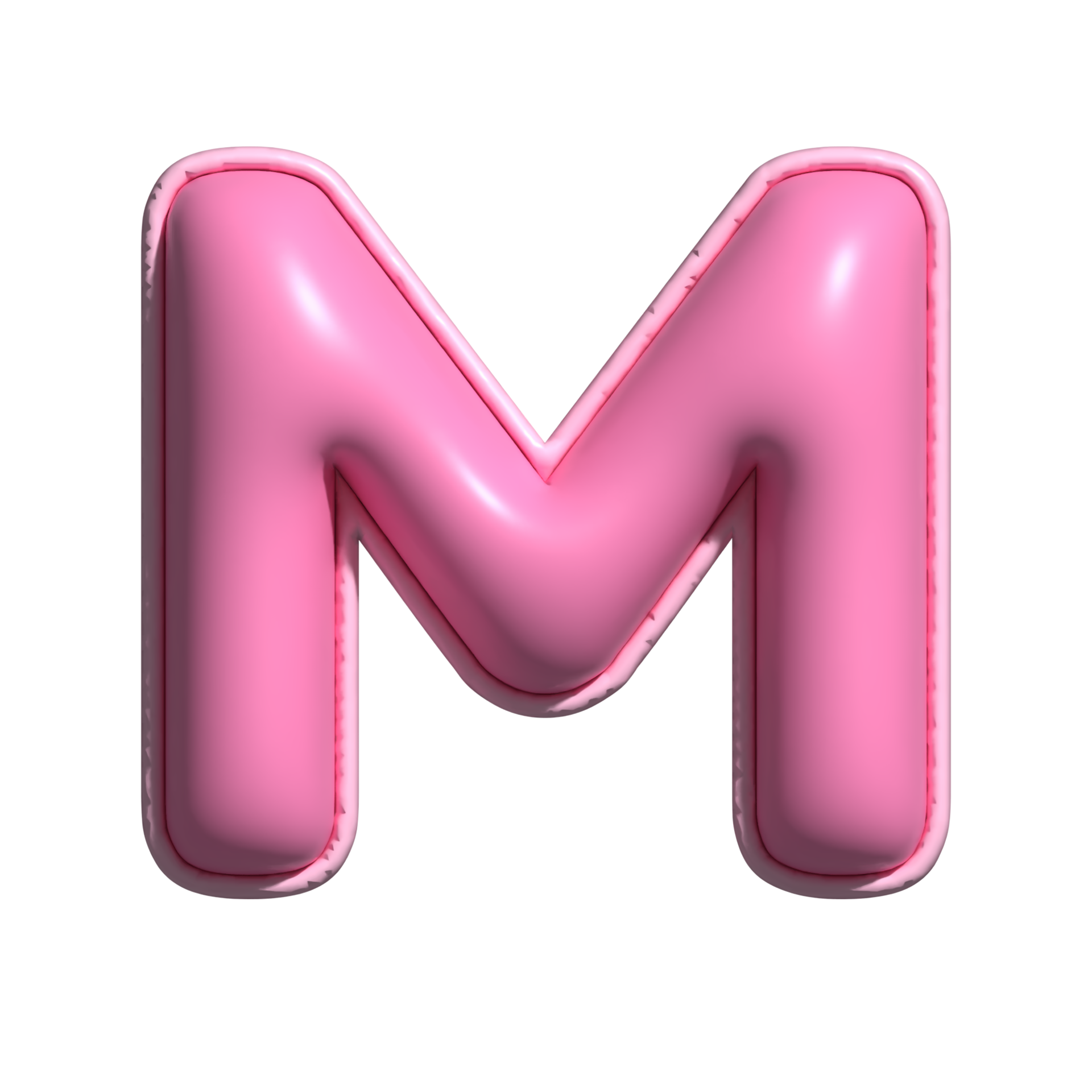 Letter M pink alphabet glossy 22281562 PNG