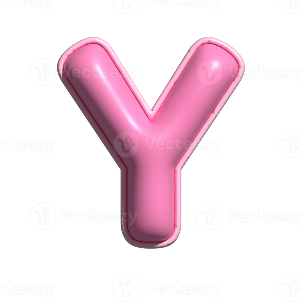 Letter Y pink alphabet glossy png