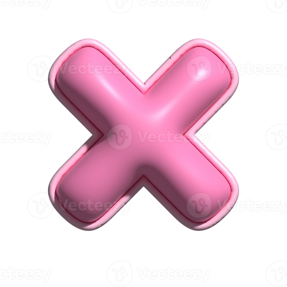 Letter x pink alphabet glossy png