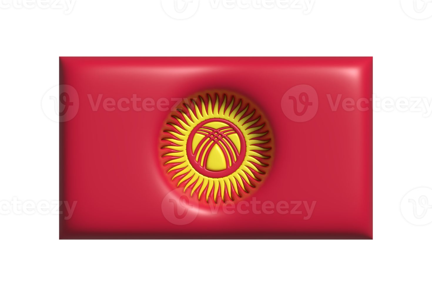 Kyrgyzstan flag. 3d render png