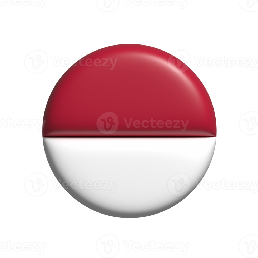 monaco circular flag shape. 3d render png