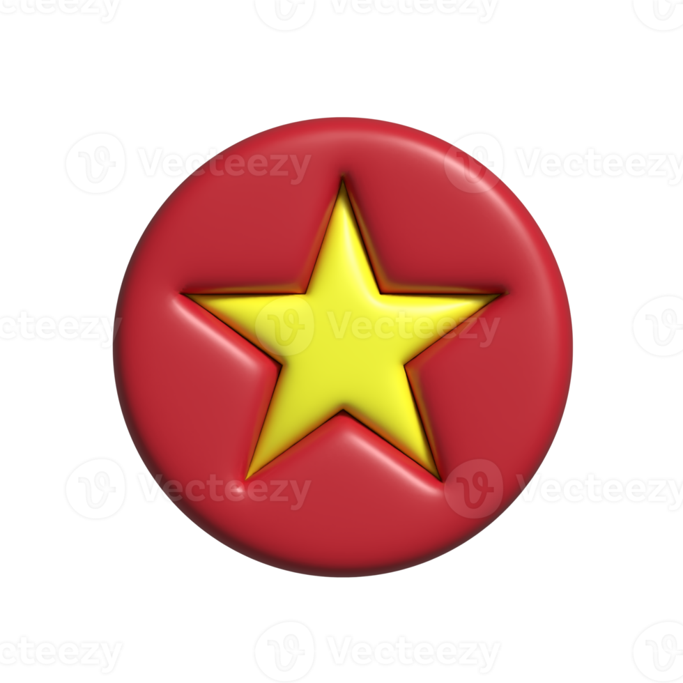 Vietnam flag. 3d render png