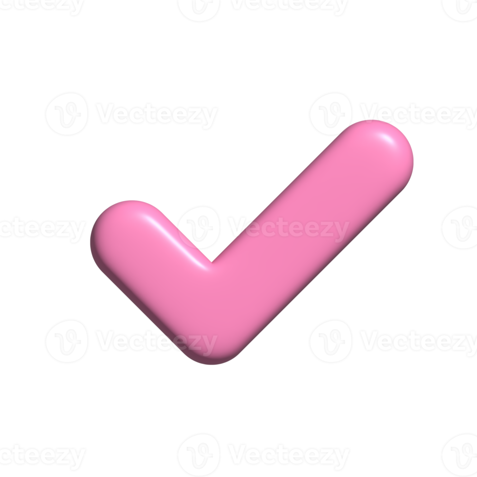 Checkliste Kennzeichen Symbol Rosa. 3d machen png