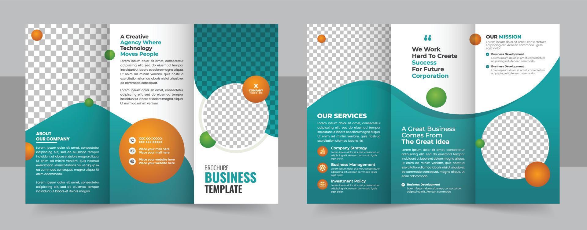 plantilla de diseño de folleto tríptico para su empresa, empresa, negocio, publicidad, marketing, agencia y negocios en Internet vector