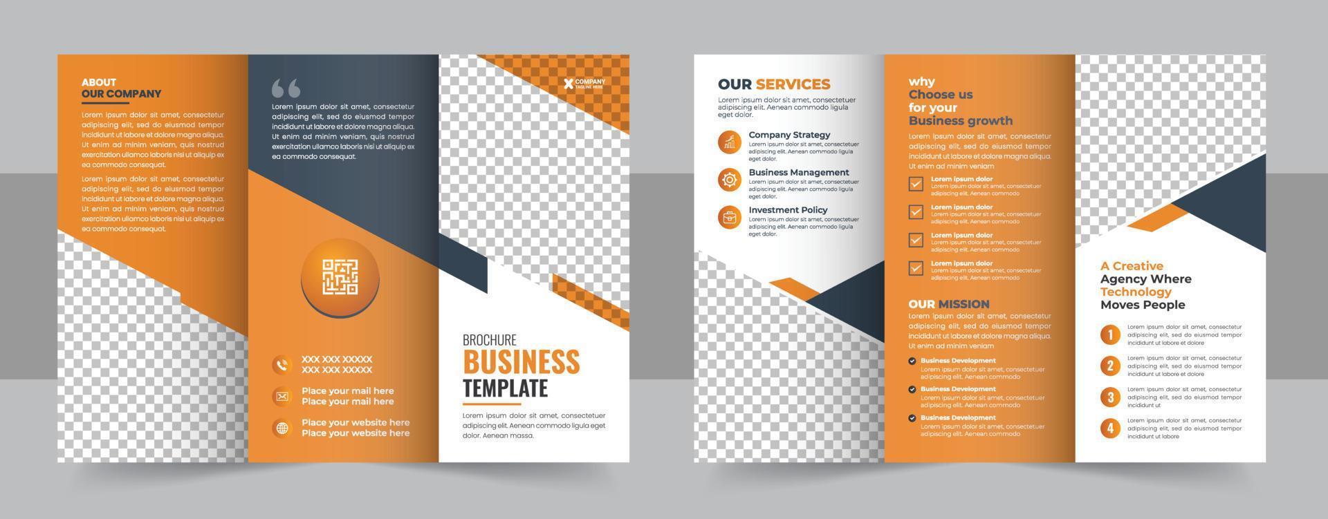 Business trifold leaflet brochure template design,Professional business three fold flyer template, Abstract trifold brochure template,Creative business square trifold brochure template design vector