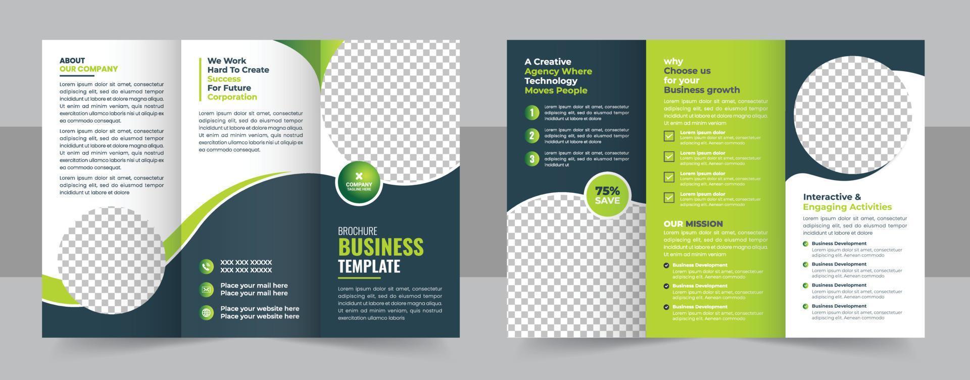 Tri-fold brochure template Minimalistic geometric design for corporate and business. Creative concept brochure vector