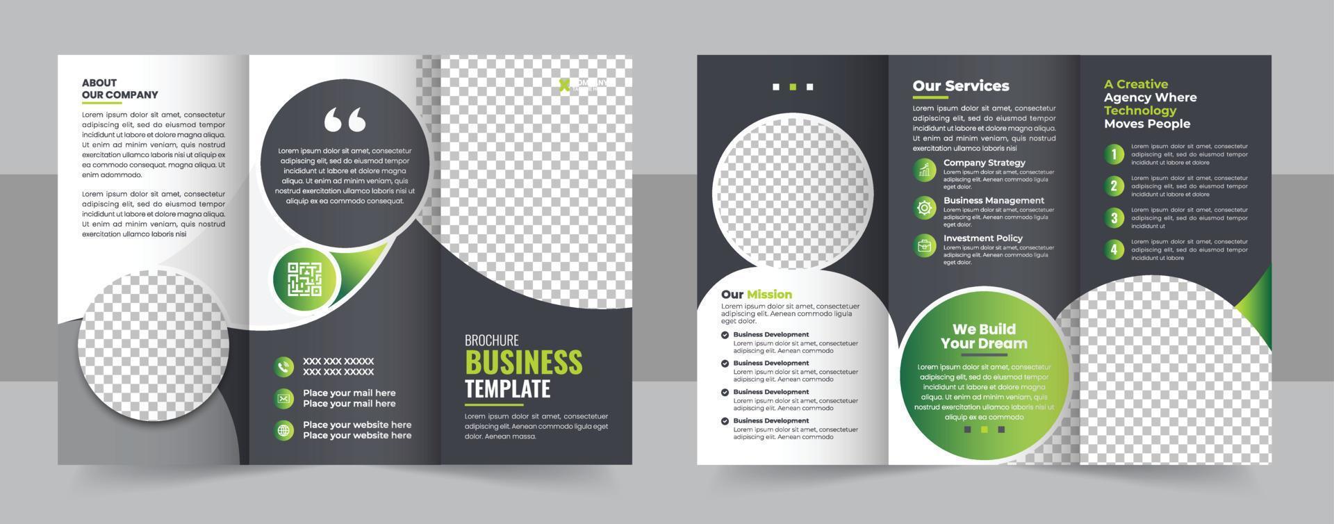 Tri-fold brochure template Minimalistic geometric design for corporate and business. Creative concept brochure vector