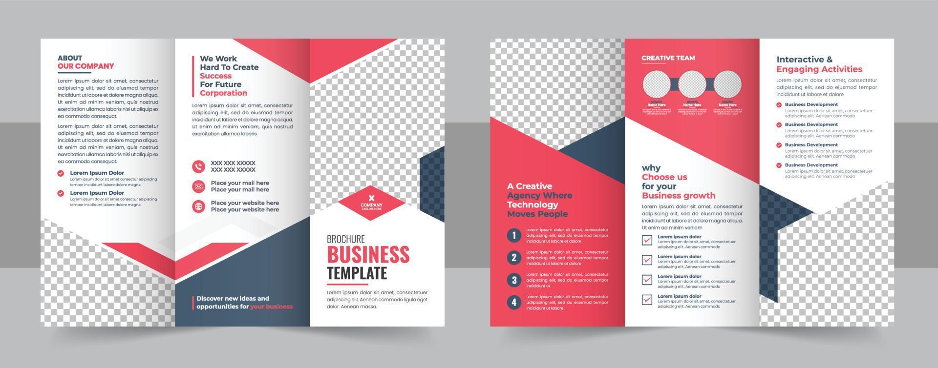 tríptico folleto modelo minimalista geométrico diseño para corporativo y negocio. creativo concepto folleto vector