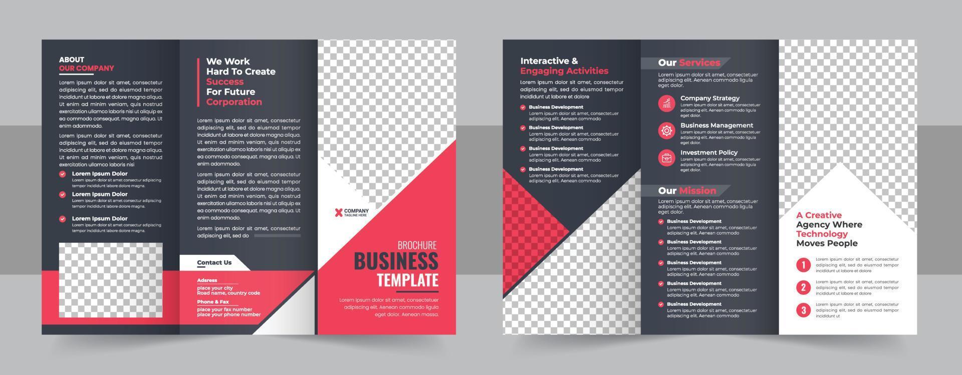 Corporate Trifold Brochure Template Design, Corporate Business Brochure Trifold Template Design vector