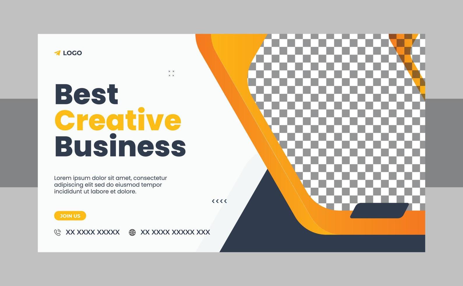 Business webinar conference concept web banner or social media post horizontal banner design. Business webinar invitation design and live conference web banner design vector