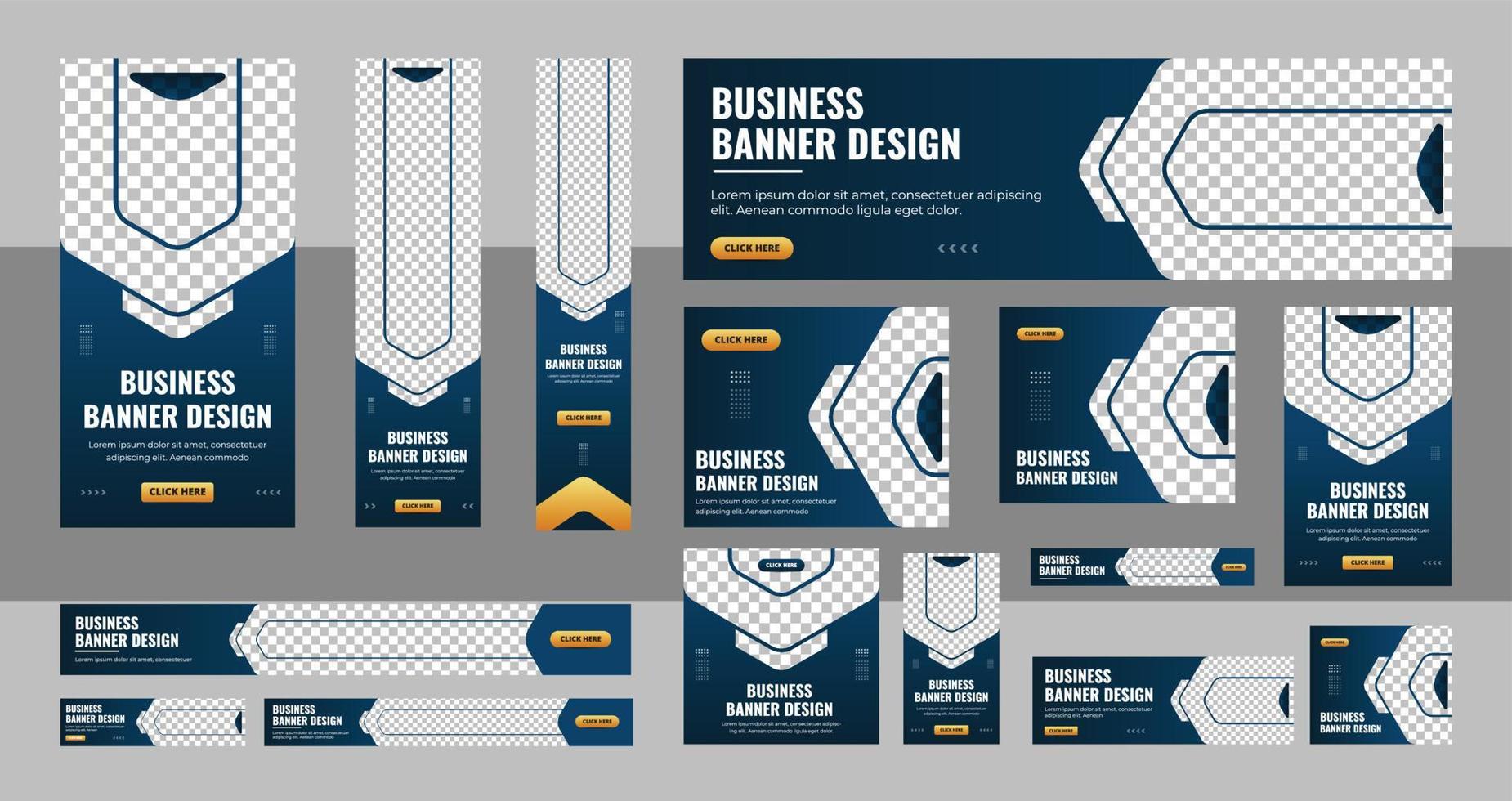 Modern banner design web template Set, Horizontal header web banner. Orange cover header background for website design, Social Media Cover ads banner, flyer, invitation card vector