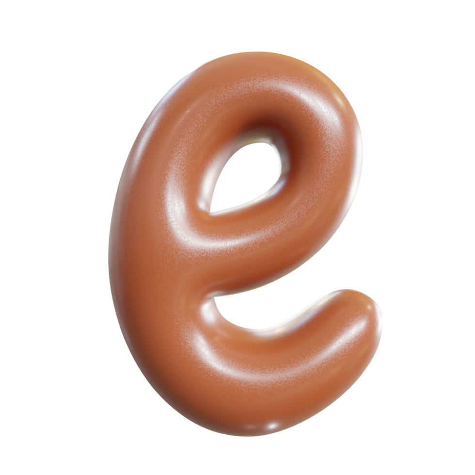 chocola alfabet lettertype. 3d geven png