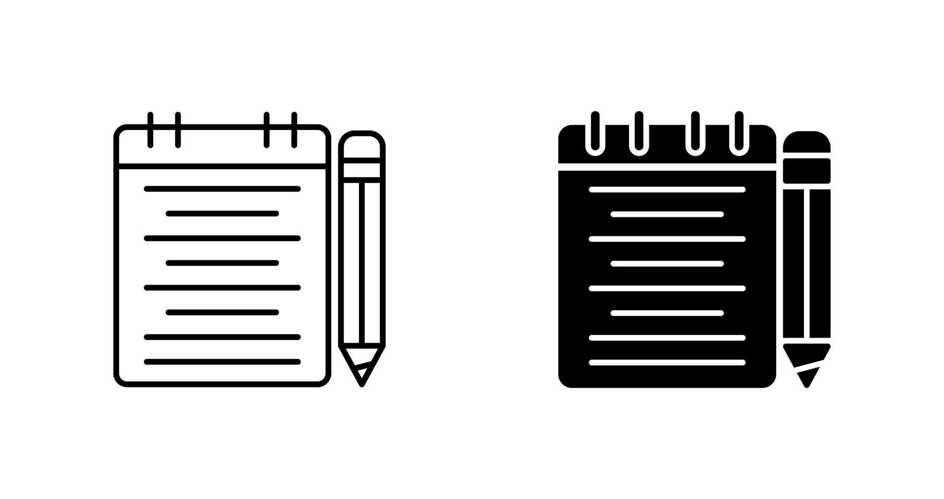 Notepad Vector Icon 22281825 Vector Art at Vecteezy