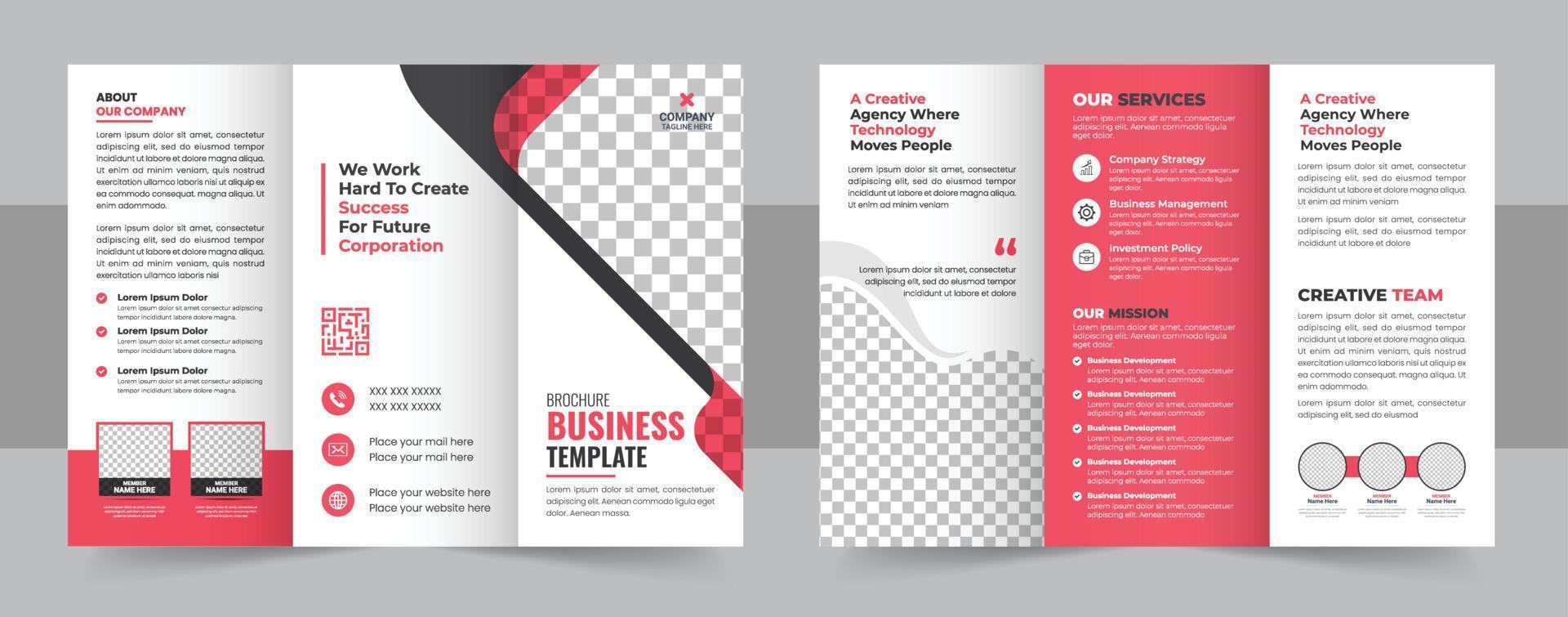 Corporate business trifold brochure template, Creative and Professional tri fold brochure vector design, Professional Brochure Template