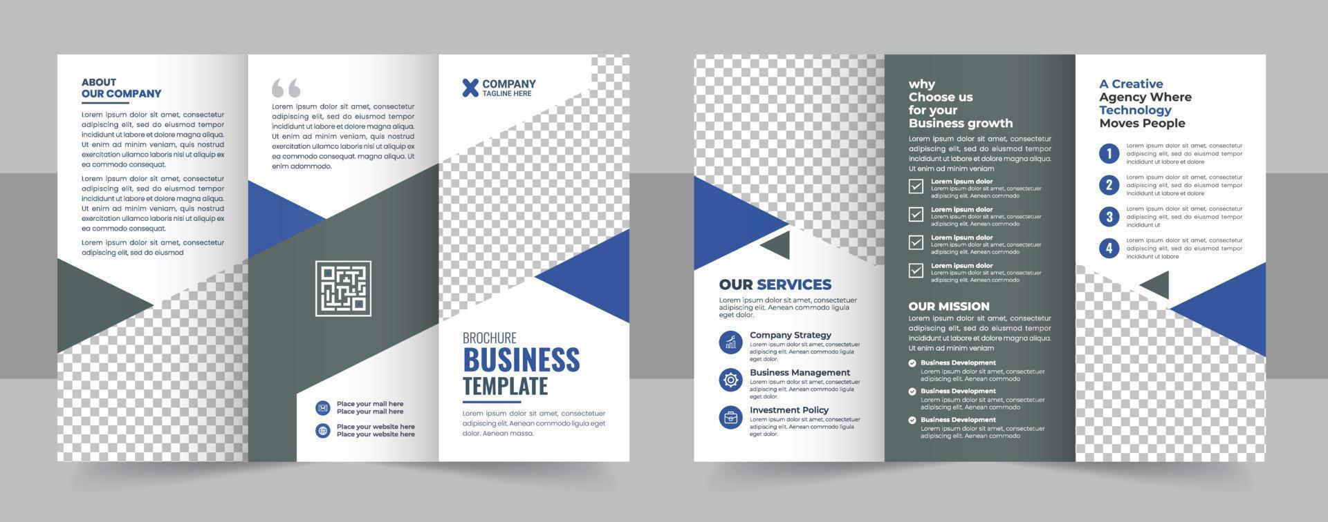 Tri-fold brochure template Minimalistic geometric design for corporate and business. Creative concept brochure vector