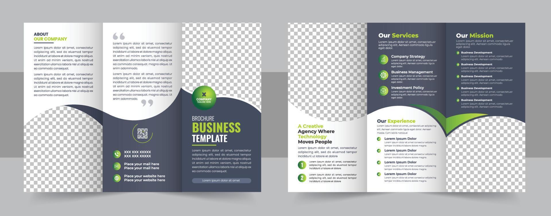 Tri-fold brochure template Minimalistic geometric design for corporate and business. Creative concept brochure vector template