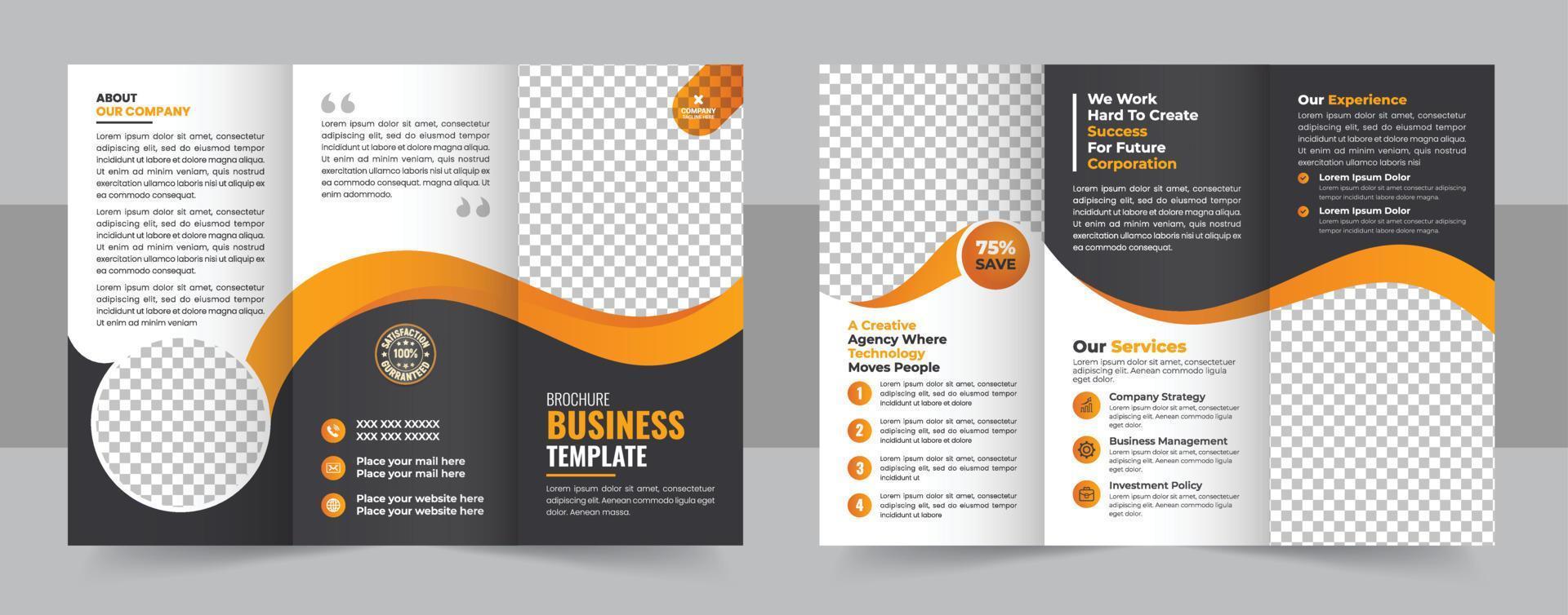 tríptico folleto modelo minimalista geométrico diseño para corporativo y negocio. creativo concepto folleto vector modelo
