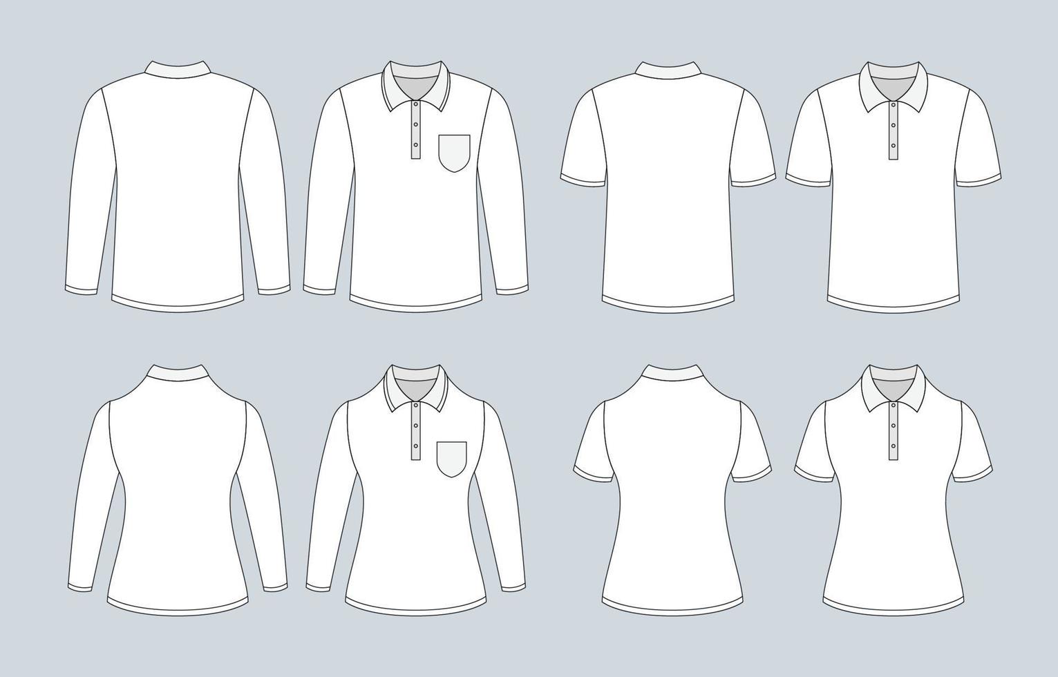 White Polo T-Shirt Mock Up vector