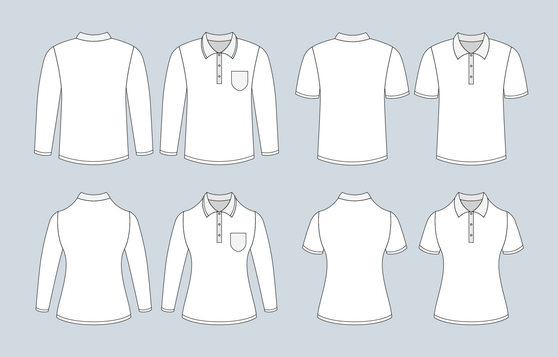 White Polo T-Shirt Mock Up 22282212 Vector Art at Vecteezy