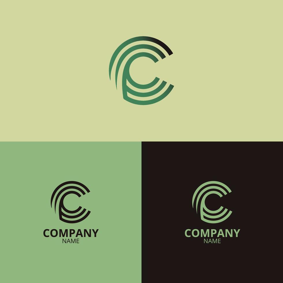 el C letra logo modelo con un mezcla de oscuro verde y descolorido verde degradado colores ese son elegante y profesional, es Perfecto para tu empresa identidad vector